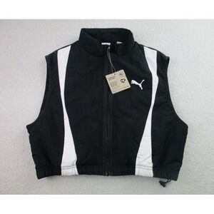 NWT Puma Dare To Woven Vest Womens XS Black Sleeveless Full Zip Casual Athletic